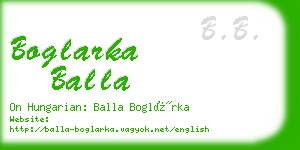 boglarka balla business card